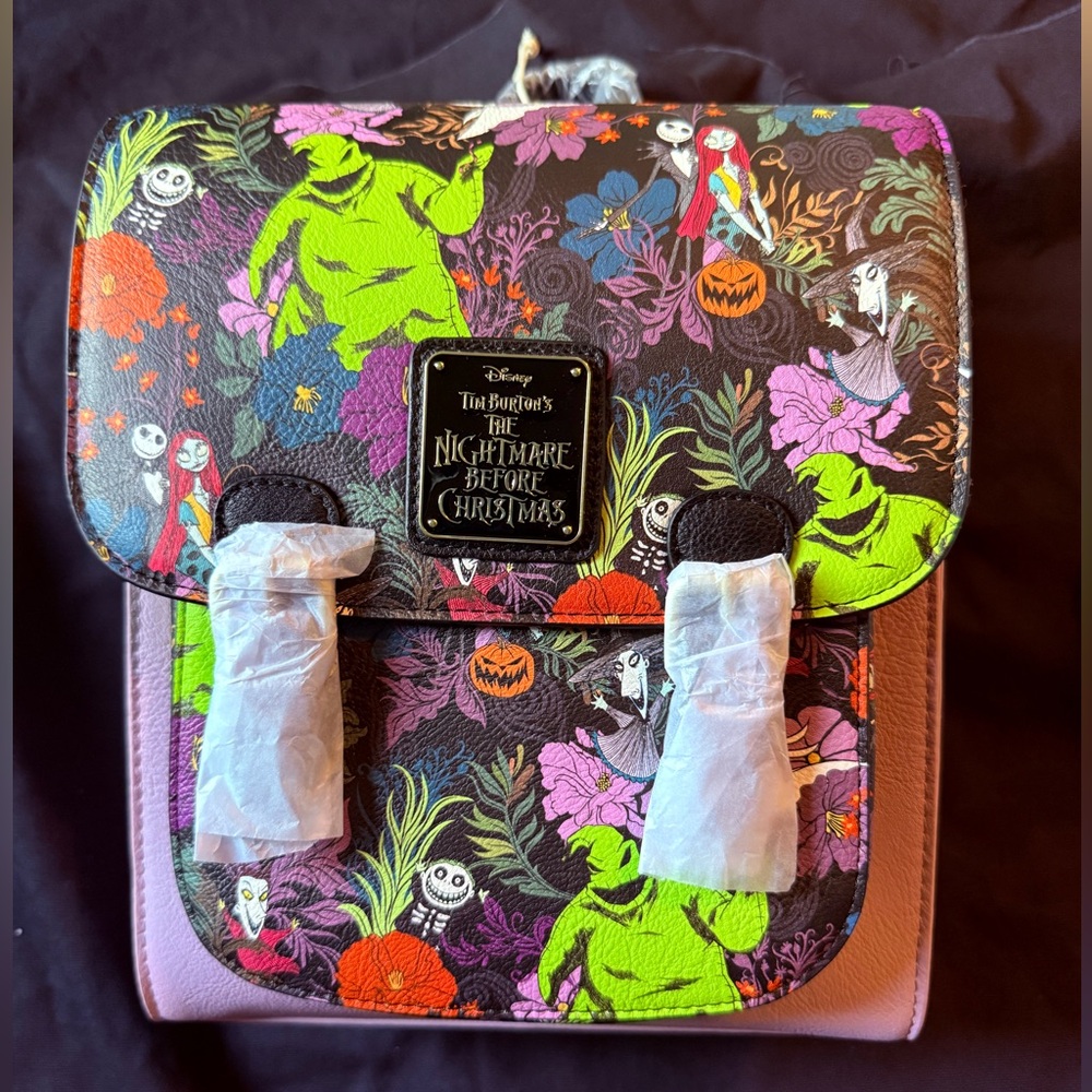 Loungefly Disney’s Nightmare Before Christmas All-Over Buckle 10” Backpack-NWT